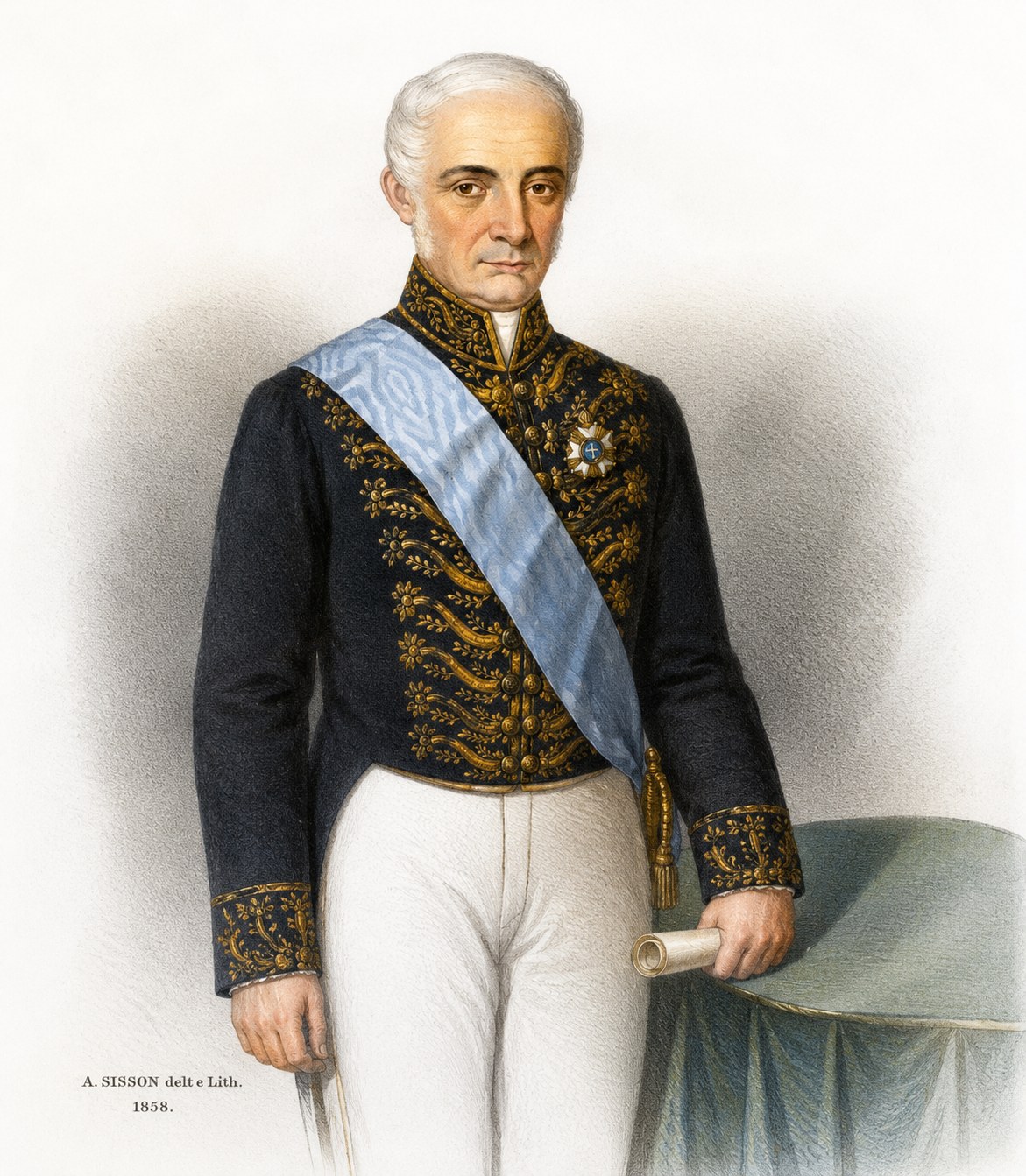 Antônio Carlos Ribeiro de Andrada, retrato de 1858 colorizado