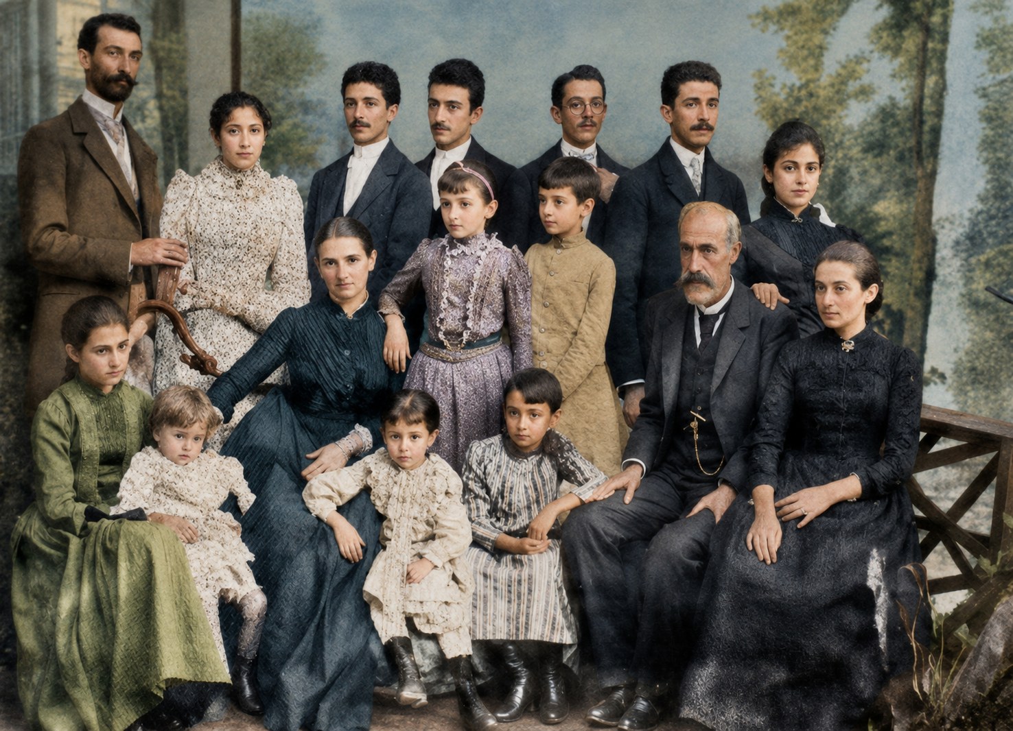 Antônio Carlos Ribeiro de Andrada III, o Senador, e família em 1890